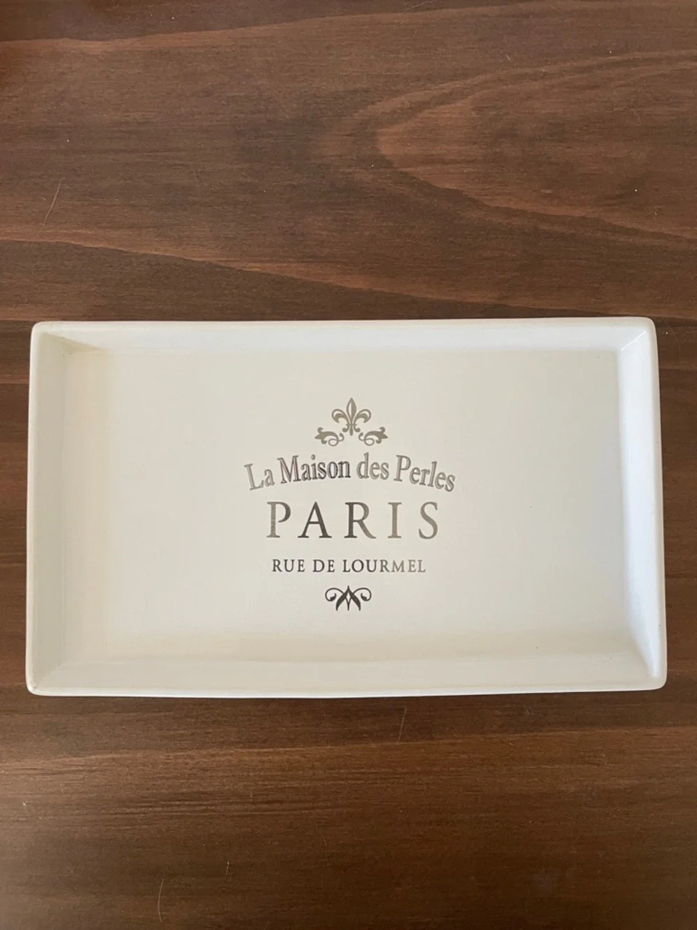 Paris White Ceramic Vanity Tray
